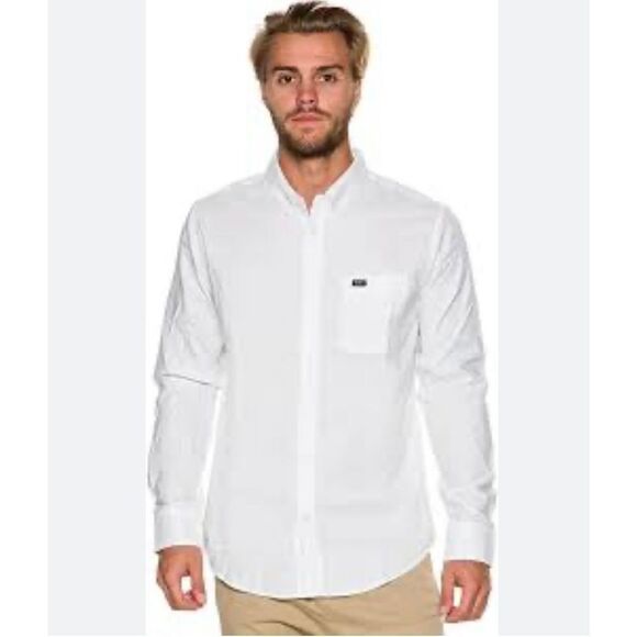 RVCA Other - RVCA Men’s White Slim Fit That’ll Do Long Sleeves Button Down Dress SZ M #1103